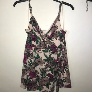 Floral print dress with built in shorts